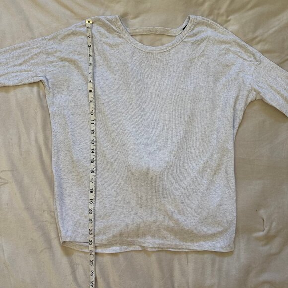 BOBI LOS ANGELES Open Back Ribbed Long Sleeve Top Off White Women’s Small - Picture 8 of 9